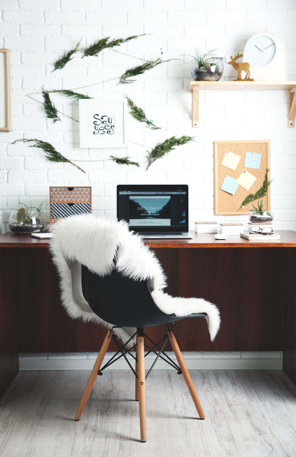 Modern Laptop on Wooden Desk